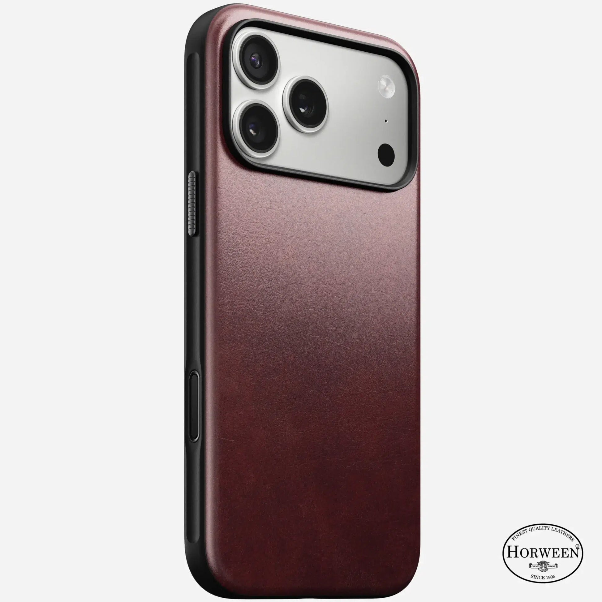 Nomad Modern Leather Case — Horween® Edition Burgundy Chromexcel for iPhone 17 Pro Max