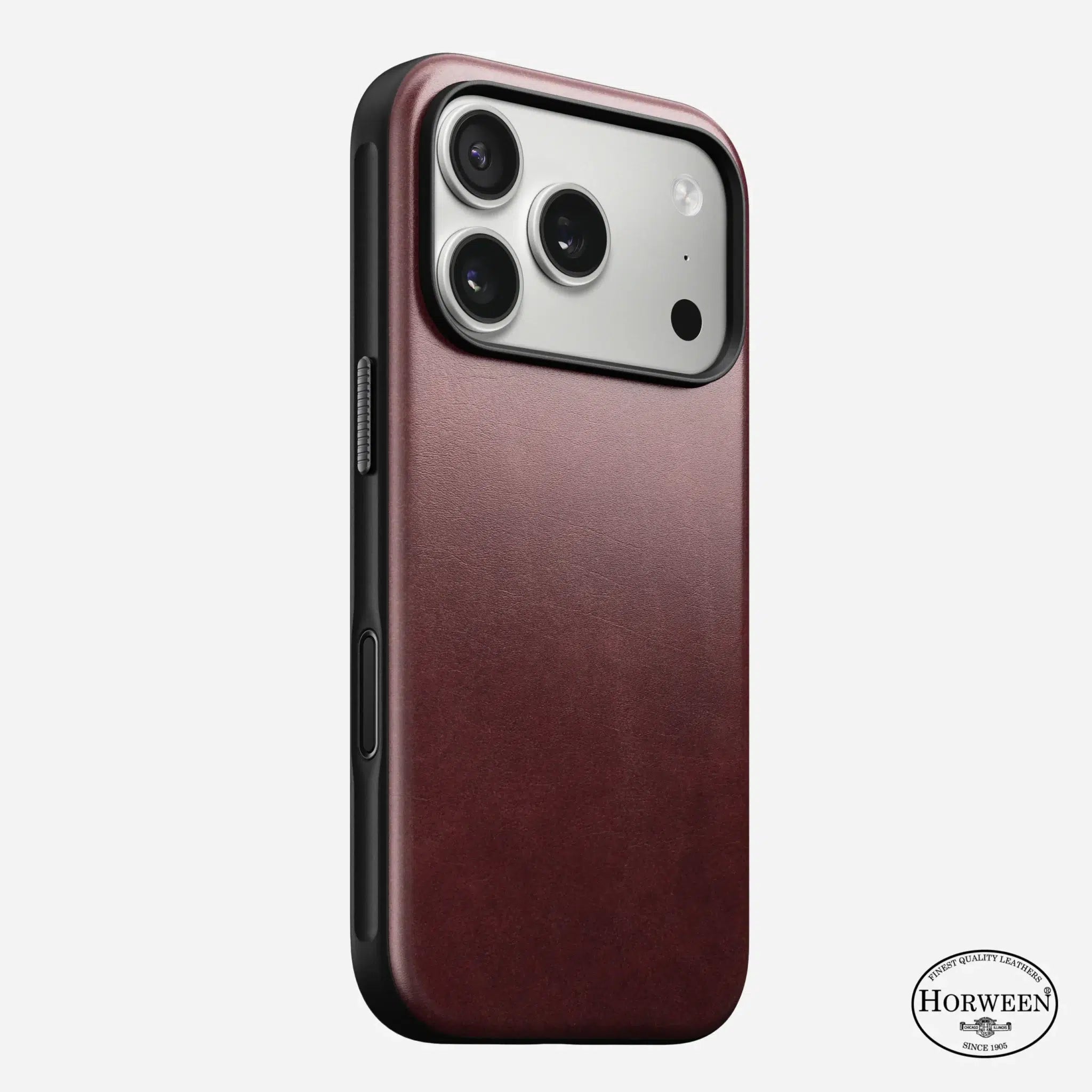 Nomad Modern Leather Case — Horween® Edition Burgundy Chromexcel for iPhone 17 Pro