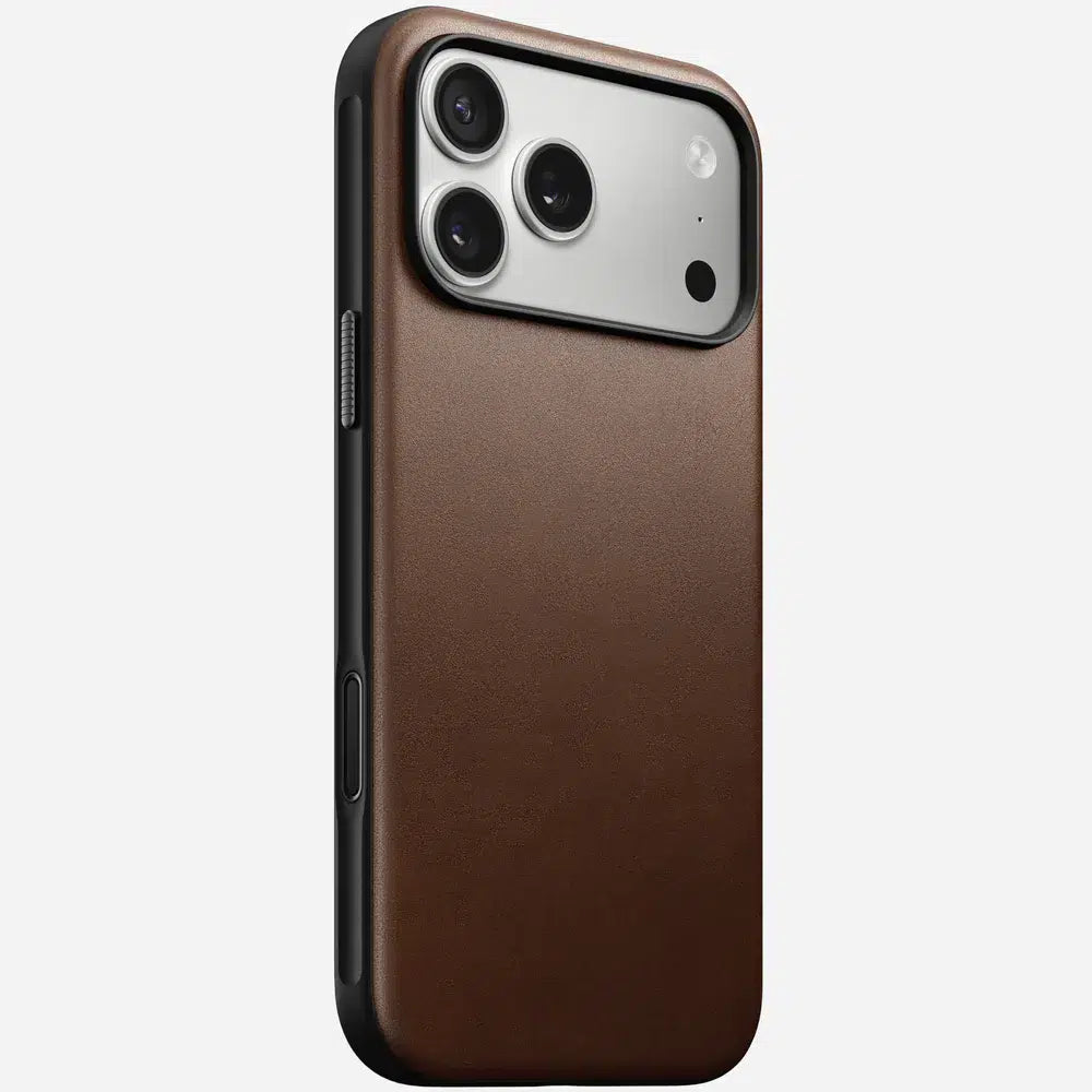 Nomad Modern Leather Case – Rustic Brown for iPhone 17 Pro Max
