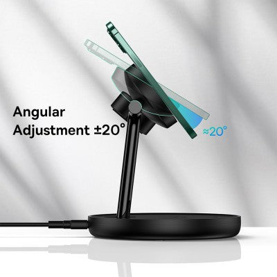 Baseus Swan 3-in-1 Wireless Magnetic Charging Bracket 20W Universal Version (Include:USB For Type-C 3A 1M)-Black