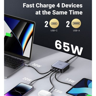 UGREEN CD327 Nexode 65W 4-Port PD GaN Fast Charger (2 x USB-C, 2 x USB-A)