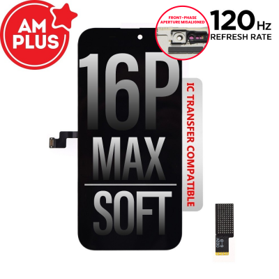 AMPLUS Soft OLED Assembly for iPhone 16 Pro Max (120Hz, IC Chip Transfer Compatible)