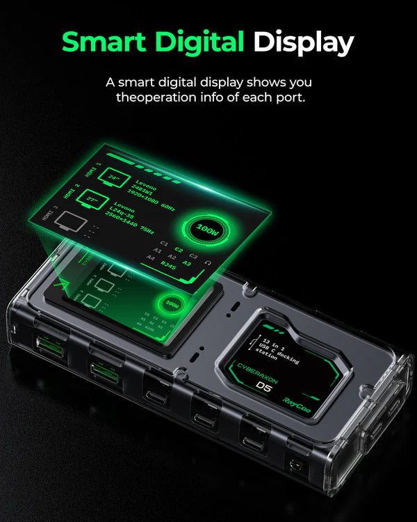 CyberAxon D3 13-in-1 Stream Control Dock (Triple Display, Touchscreen)-8