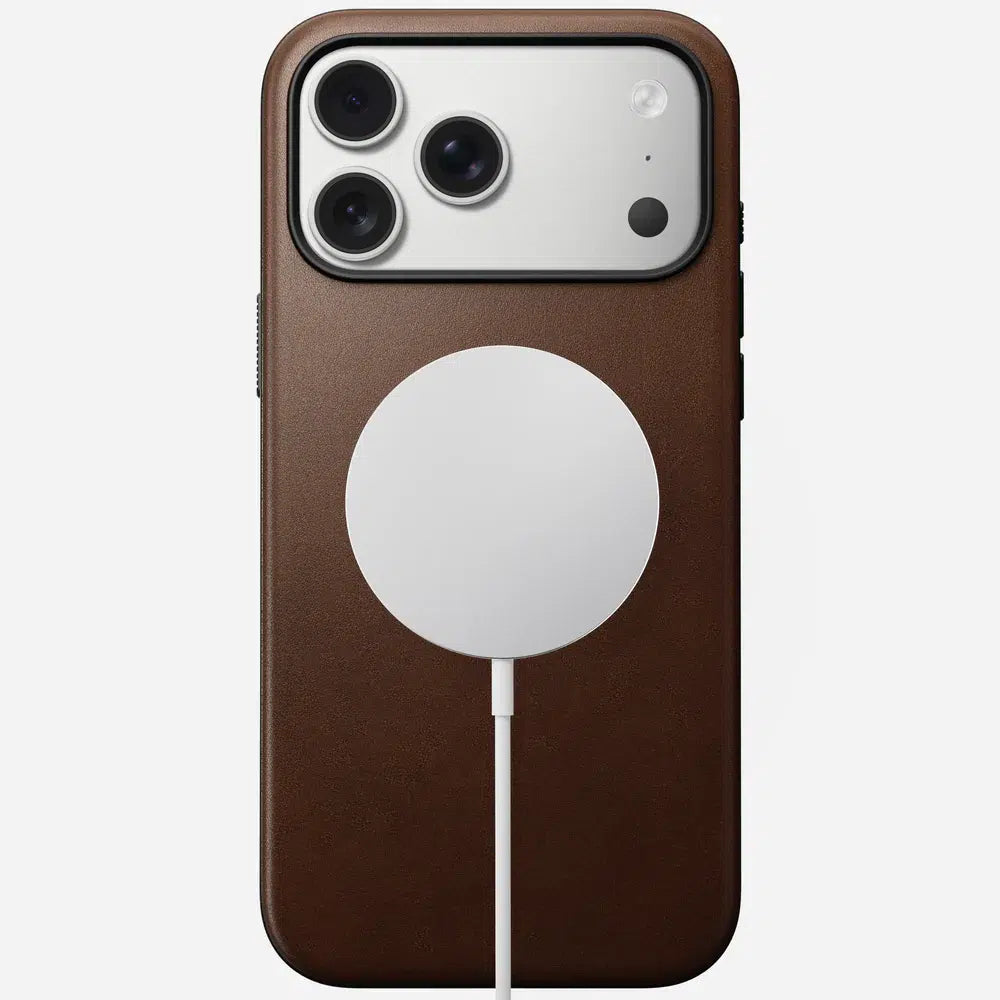 Nomad Modern Leather Case – Rustic Brown for iPhone 17 Pro Max