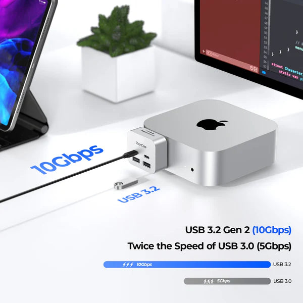 RayCue MiniPack Expansion Dock for Mac Mini M4 / Mac Studio (US Plug)-4