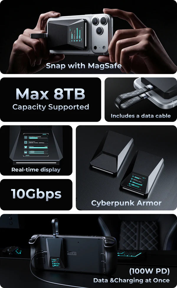RayCue CyberVault Magnetic SSD Enclosure (10Gbps, Up to 8TB)-2