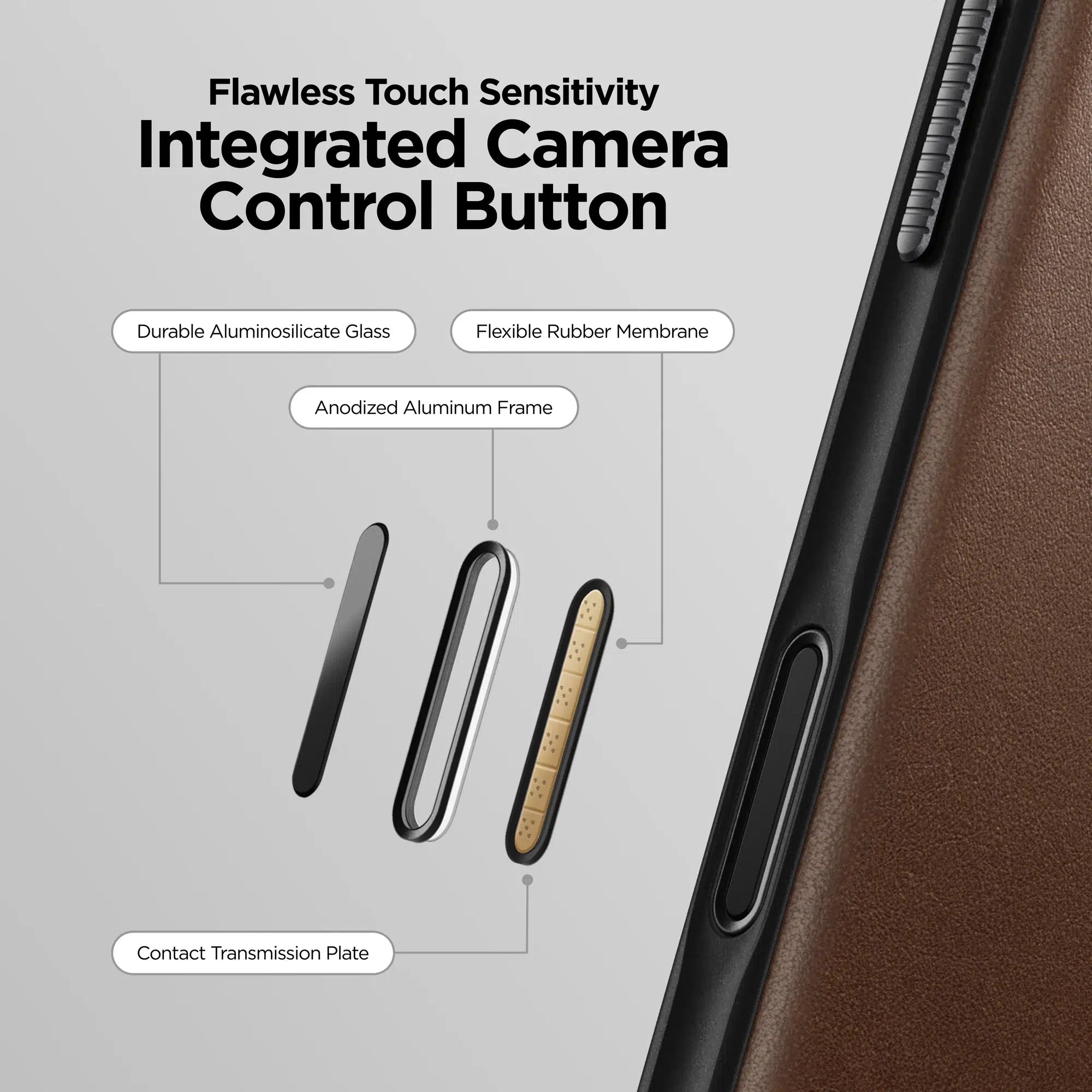 Nomad Modern Leather Case – Rustic Brown for iPhone 17 Pro Max
