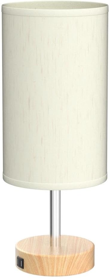 Bedside Lamps with USB Port - Touch Control Table Lamp for Bedroom Wood 3 Way Dimmable Nightstand Lamp Set of 2 with Round Flaxen Fabric Shade for Living Room, Dorm, Home Office (2 Pack)