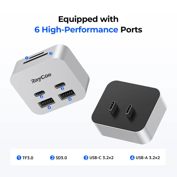 RayCue MiniPack Expansion Dock for Mac Mini M4 / Mac Studio (US Plug)-6