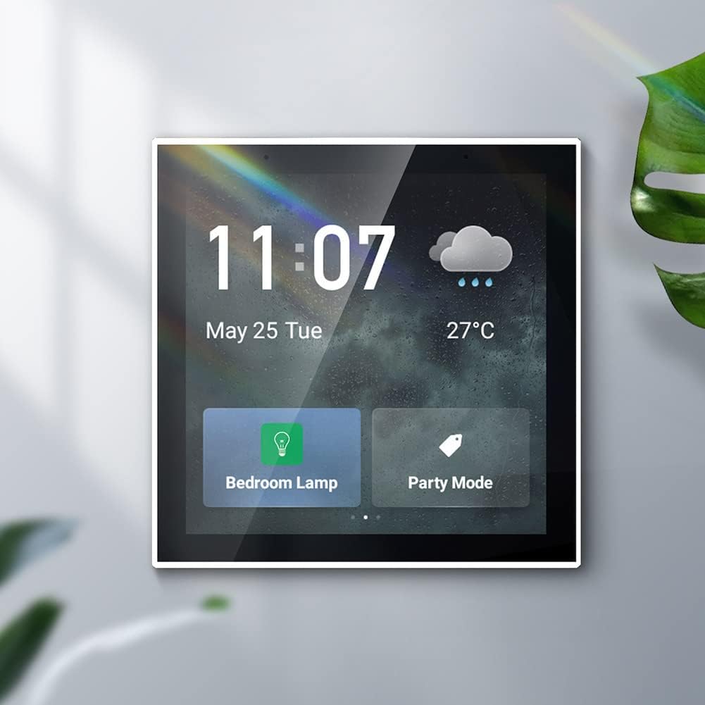 Diewu Smart Home Panel Multi-Functional WiFi Smart Scene Wall Switch ZigBee BT Function APP Remote wi 4-inch LCD Touch Screen Clo Date Temperature Wea er Display