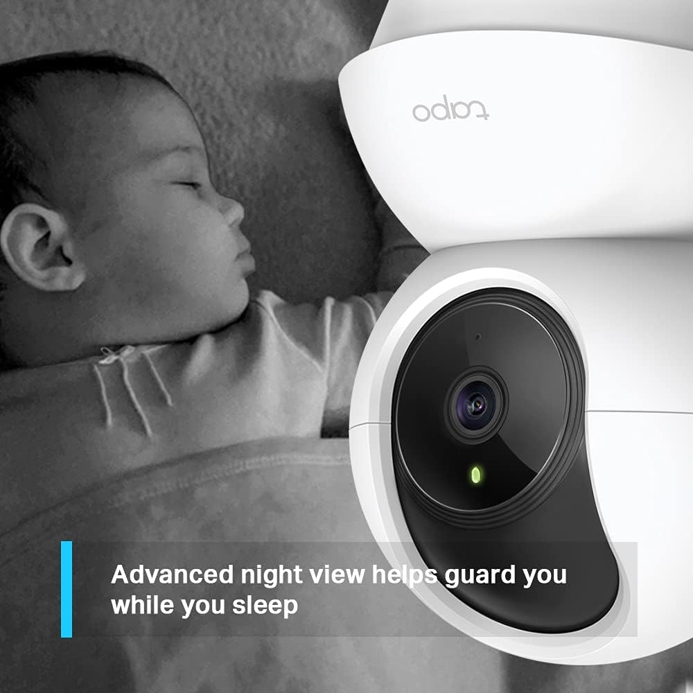 TP-Link Tapo Pan/Tilt AI Smart Home Security Wi-Fi Camera, Baby Monitor, 2K 3MP, Motion & Person Detection, Notification, Night Vision, SD Card Slot, Voice Control, No Hub Required (Tapo C210)