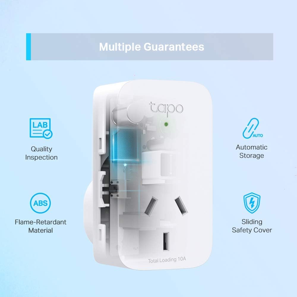 TP-Link Tapo Mini Smart Wi-Fi Socket, Smart Home Safety Protection, Remote & Voice Control, Schedule & Timer, Away Mode, Easy Setup (Tapo P100(1-pack))
