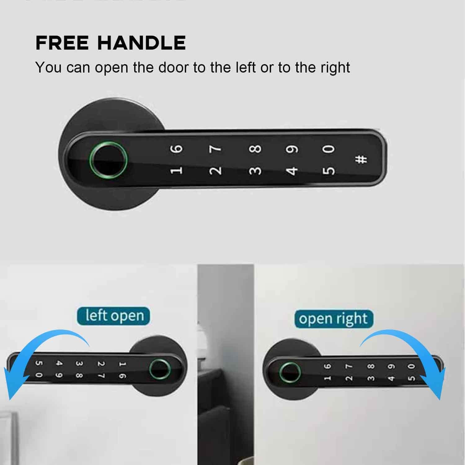 TEKXDD Smart Lock Fingerprint Door Lock, Keypad Deadbolt Lock Keyless Entry Door Lock Deadbolt, Front Door Lock with Key, Fingerprint Lock for Door, Biometric Electronic Door Locks with Deadbolt