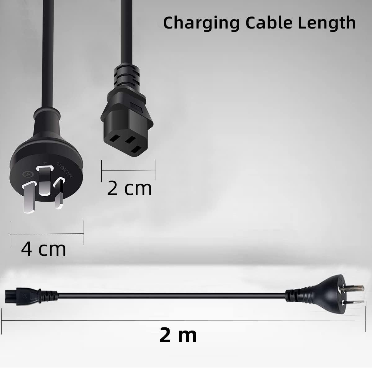 3 Prong Australia Plug 18AWG Power Extension Cable (IEC C13, Black)-3