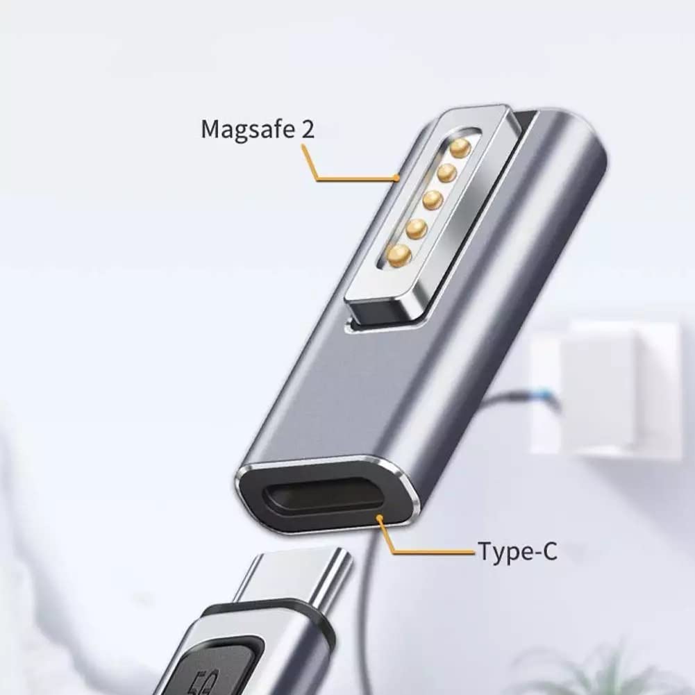 Magnetic USB C Female to Mag-Safe 2 T Tip Male Adapter