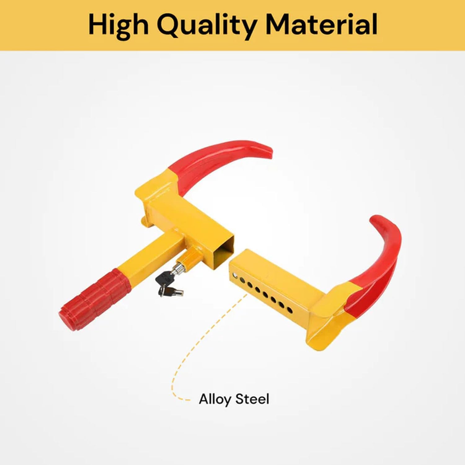 EZONEDEAL Wheel Lock, Heavy Duty Trailer Lock Wheel Clamp, Universal Security Tire Lock, Adjustable Anti-Theft Car Lock for Trailers SUV Boats ATVs Motorcycles Golf Car