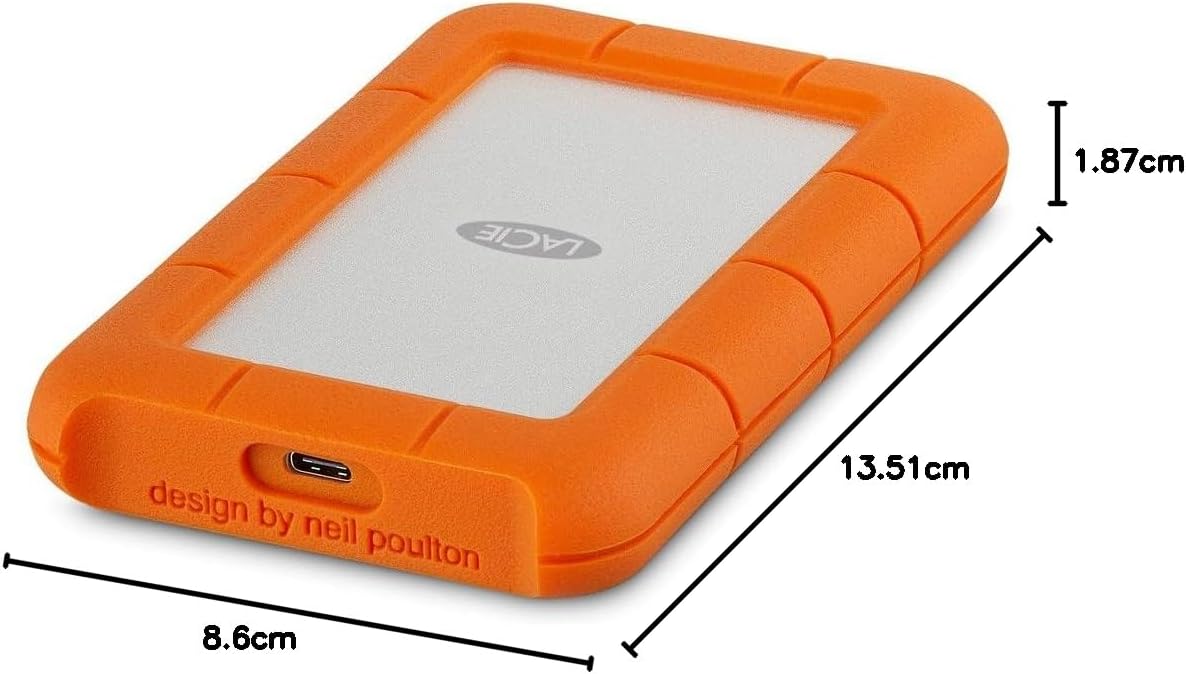 LaCie Rugged USB-C Portable External Hard Drive