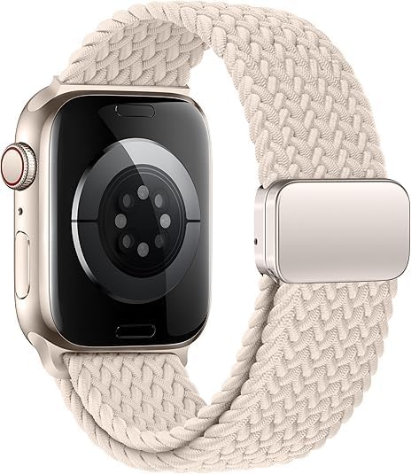 iXTRA Magnetic Braided Solo Loop Compatible with Apple Watch Band 38mm 40mm 41mm 42mm 44mm 45mm 46mm 49mm for Women Men, Stretchy Nylon Sport Bands for iWatch Ultra Series 10 9 8 7 6 5 4 3 SE