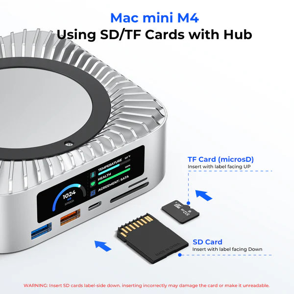 RayCue All-in-One Dock for Mac Mini M4 with Smart Display & SSD Enclosure (US Plug)-5