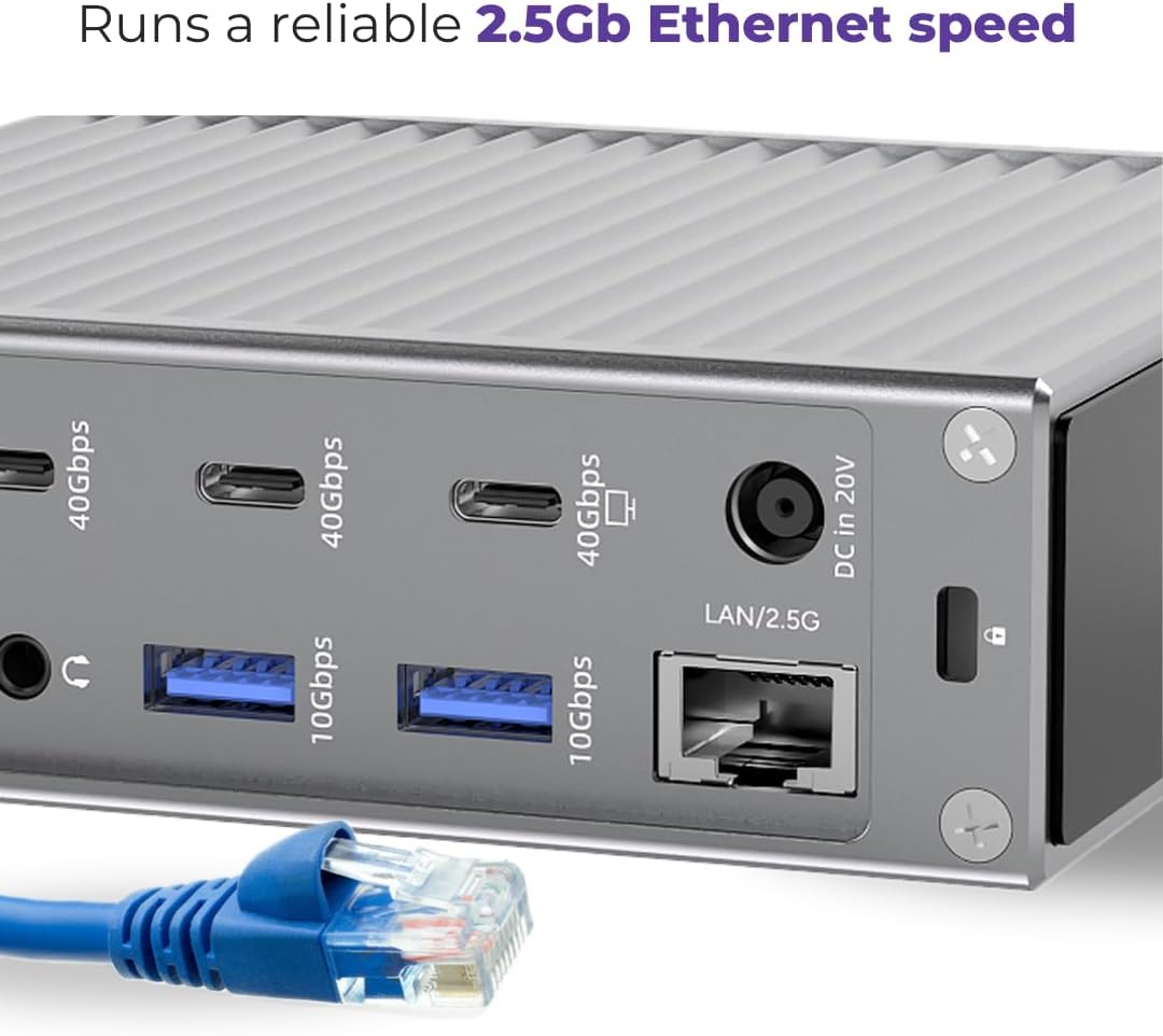 Thunderbolt 4 Dock - Dual Monitor 21 Ports USB C Docking Station with 1 HDMI+PD 20W+9 USB C/A +Ethernet+Audio- 40Gbps, 150W Charging, 8K/4K Displays - for MacBook/Dell/HP/Lenovo ThinkPad/Surface