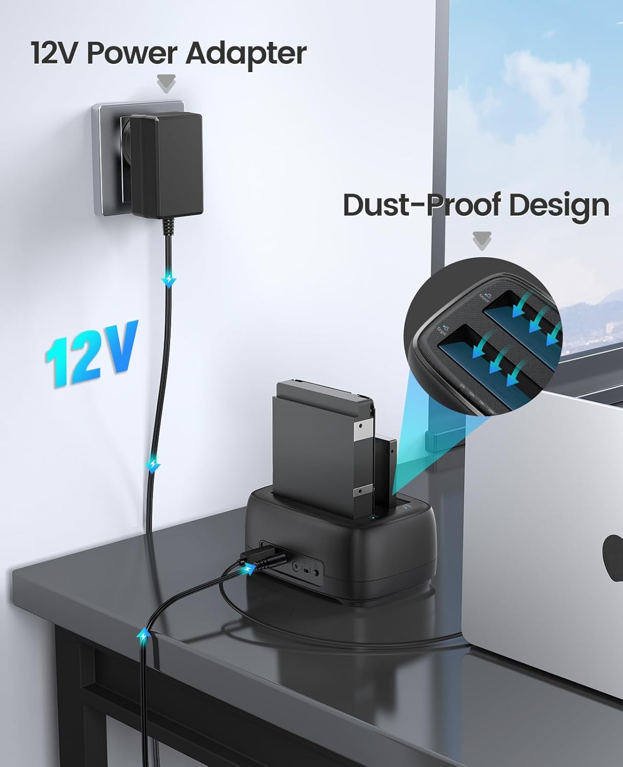 ORICO Dual Bay External Hard Drive Docking Station with Offline Clone (DD28U3-C)