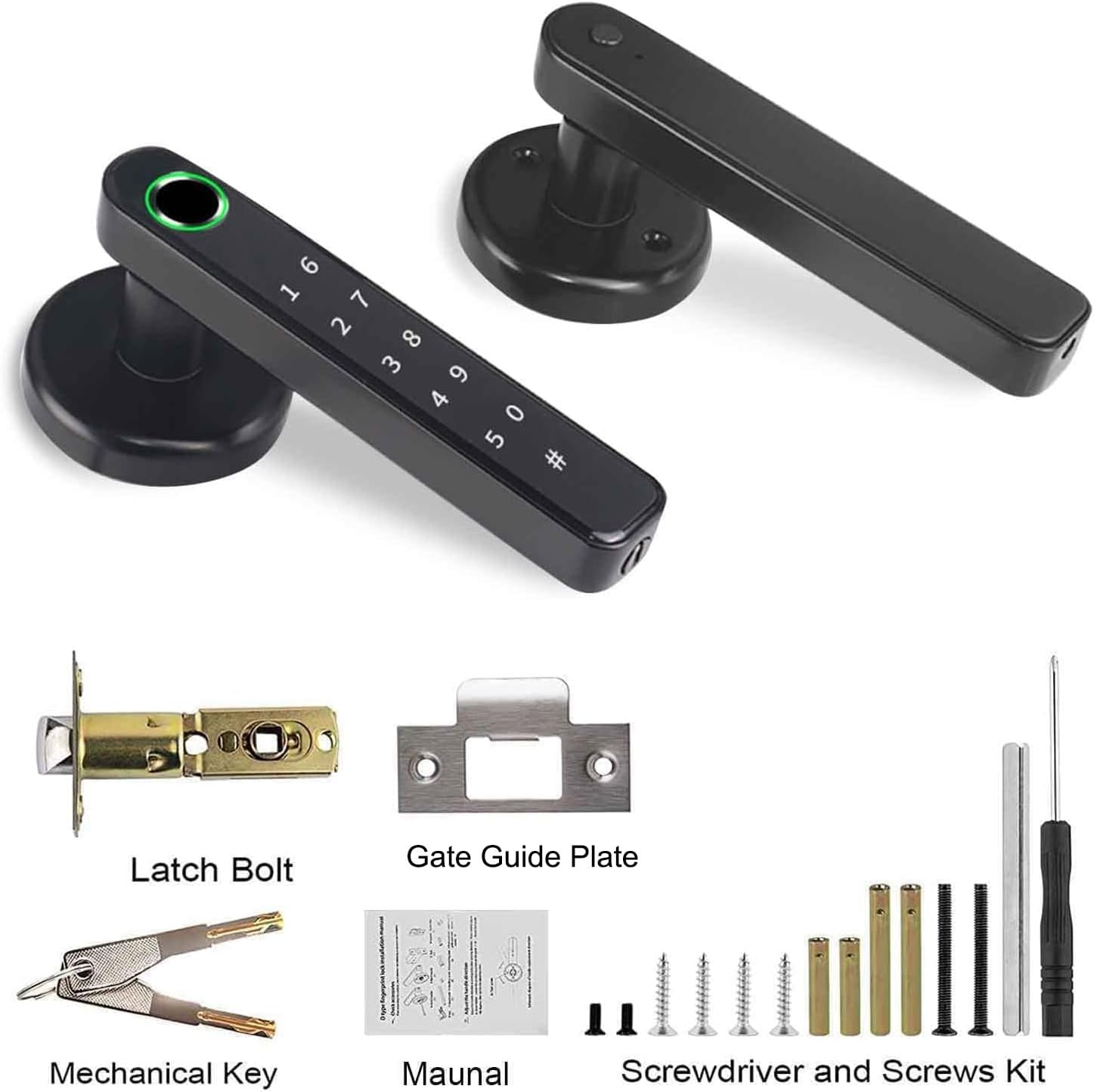 TEKXDD Smart Lock Fingerprint Door Lock, Keypad Deadbolt Lock Keyless Entry Door Lock Deadbolt, Front Door Lock with Key, Fingerprint Lock for Door, Biometric Electronic Door Locks with Deadbolt