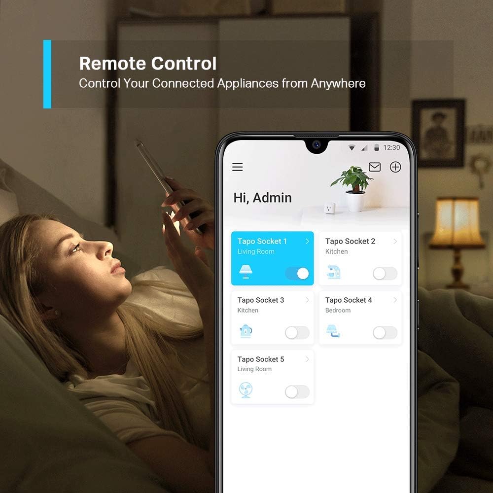 TP-Link Tapo Mini Smart Wi-Fi Socket, Smart Home Safety Protection, Remote & Voice Control, Schedule & Timer, Away Mode, Easy Setup (Tapo P100(1-pack))