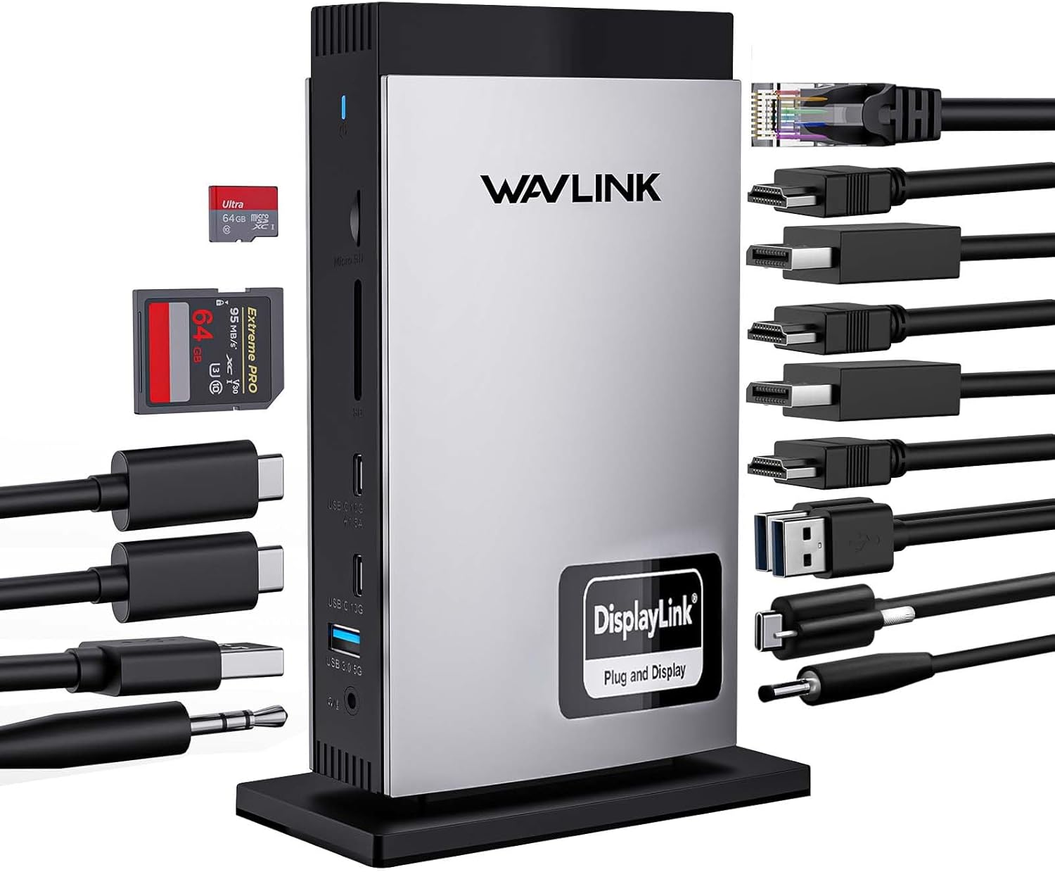 WAVLINK USB-C DisplayLink Docking Station with Triple 4K@60Hz HDMI