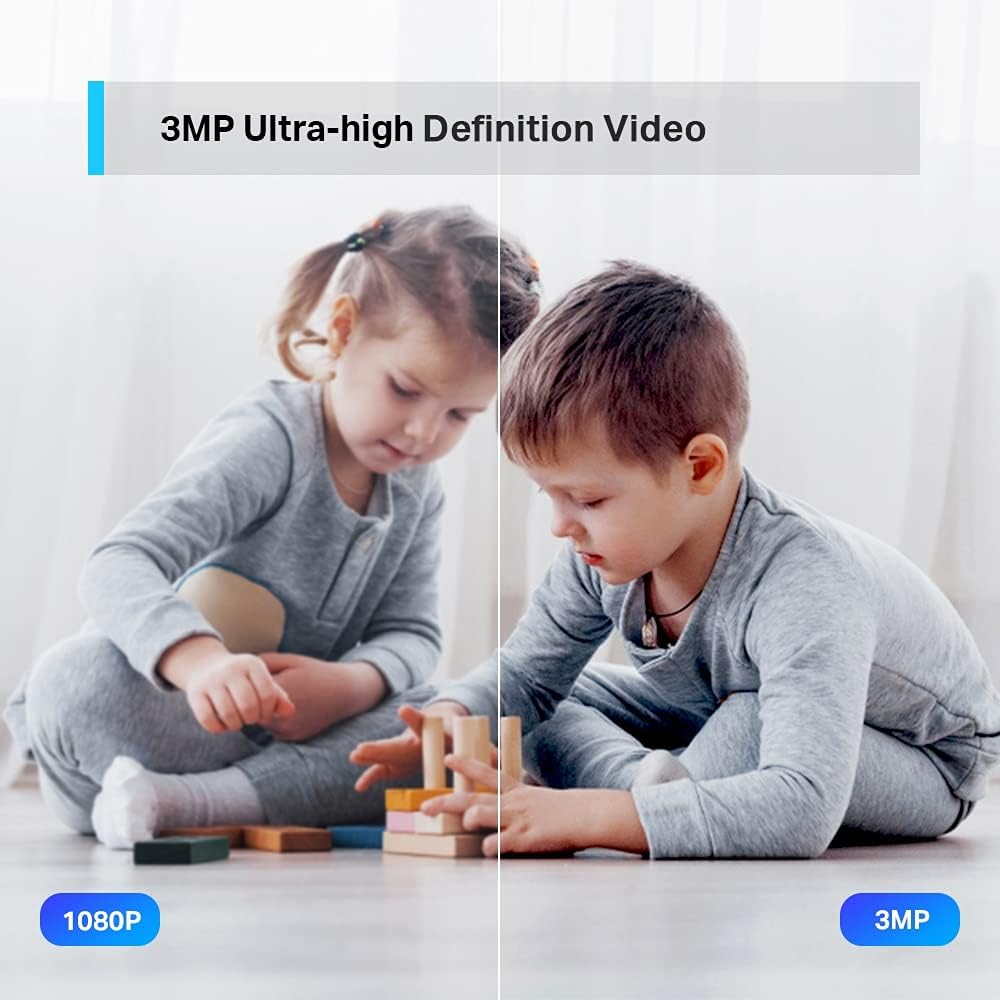 TP-Link Tapo Pan/Tilt AI Smart Home Security Wi-Fi Camera, Baby Monitor, 2K 3MP, Motion & Person Detection, Notification, Night Vision, SD Card Slot, Voice Control, No Hub Required (Tapo C210)