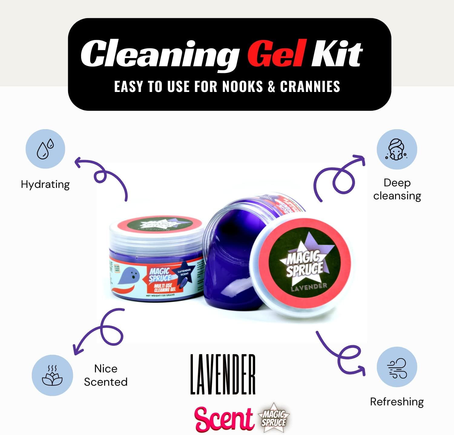 ToysButty Car Detailing Kit Gel for Car Interior Dashboard Cleaner Products, Non-Water Dust Remover Scented Freshner, Upholstery Cleaning Putty, Pc Laptop Computer Cleaning Accessories Car Slime Kits