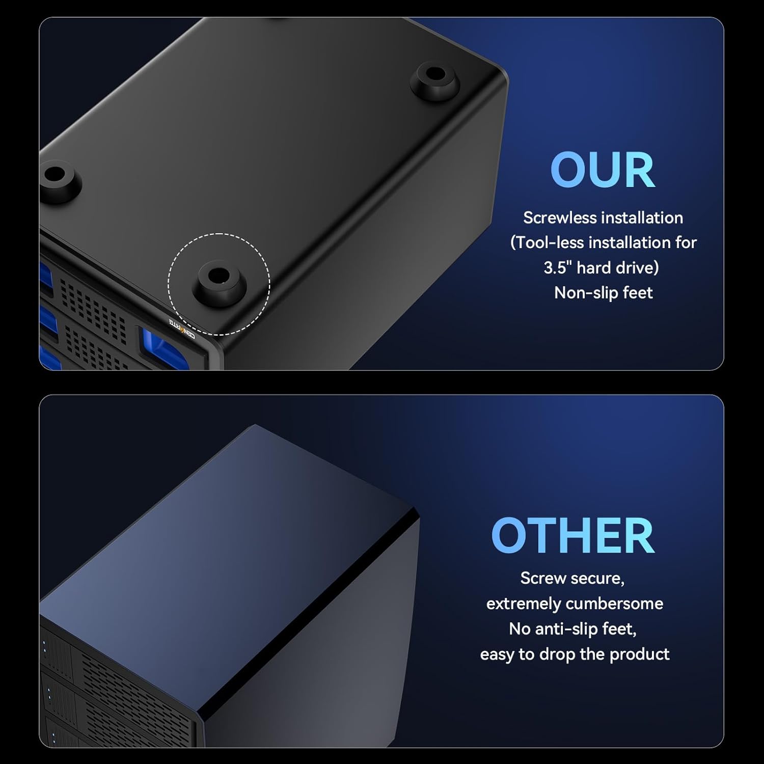 CENMATE 3-Bay Hard Drive Enclosure — USB 3.0, Aluminum with Cooling Fan