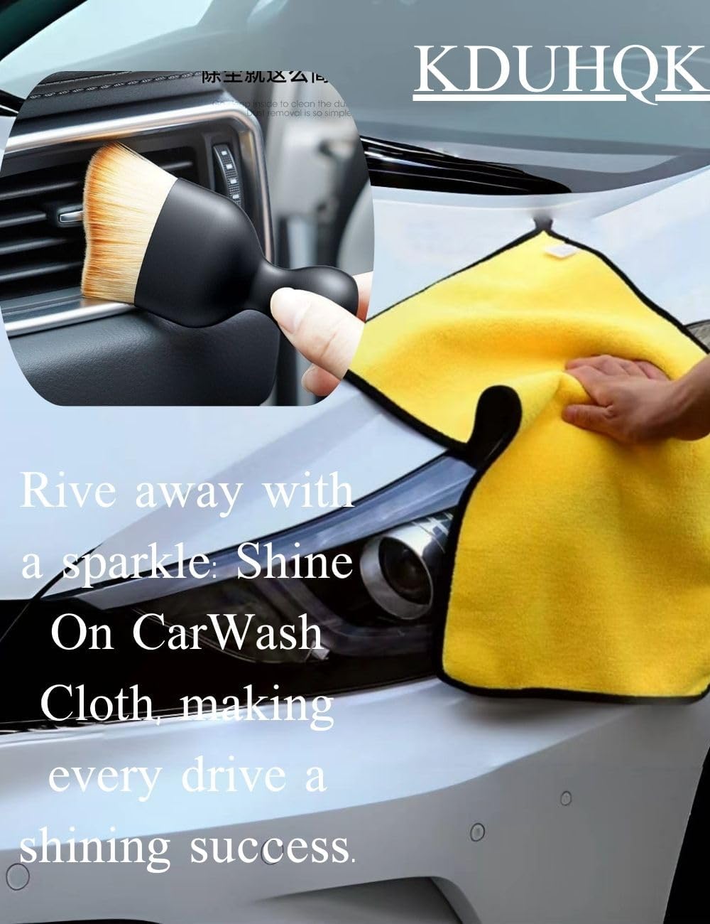 Premium Micro Fiber Cloth for Cleaning Car, Car Cleaning Cloth, High Absorbent Fiber, Streak-Free, Lint-Free, Scratch-Free, Perfect for Car Interior Detailing, 2 Sizes (12x12, 12x24 Inches)