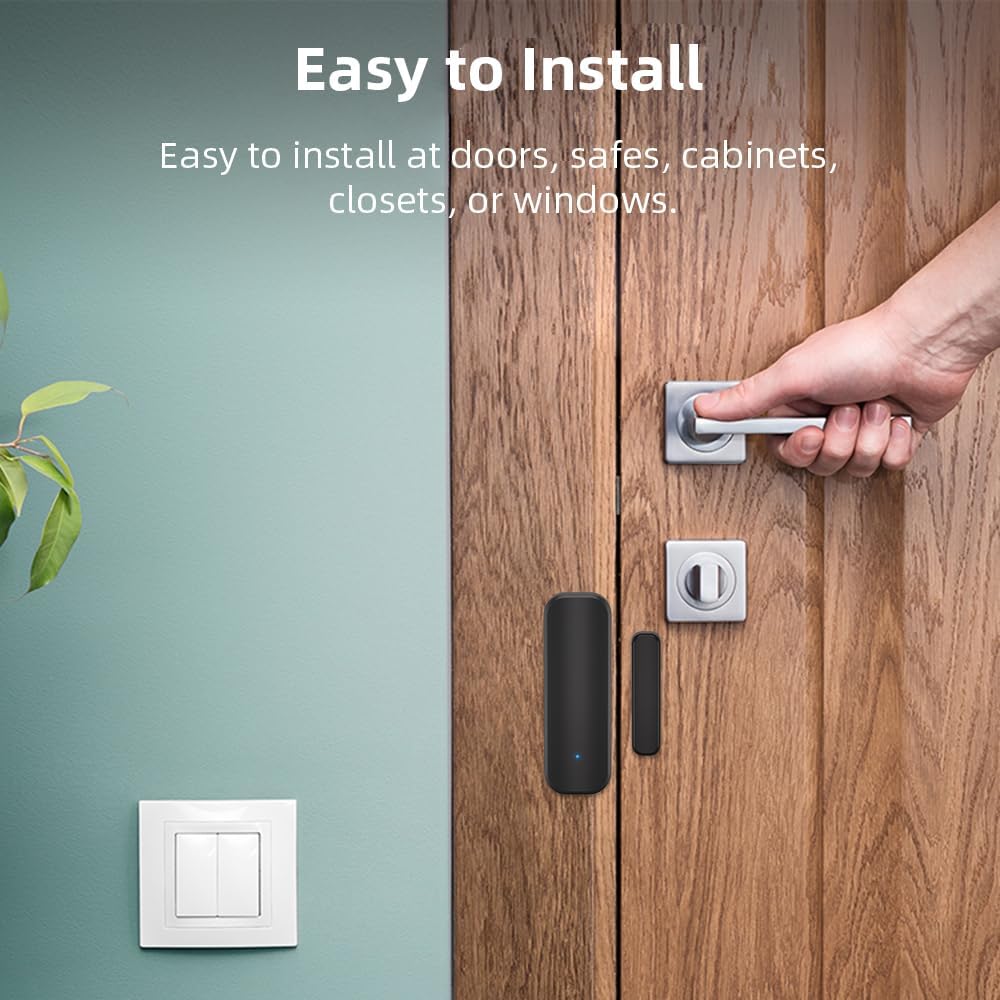 UanTii Tuya Smart Door/Window Open/Close Detector WiFi Door Contact Smart Home Security System Works with Smart Life App Woks with Alexa Works with Google Home