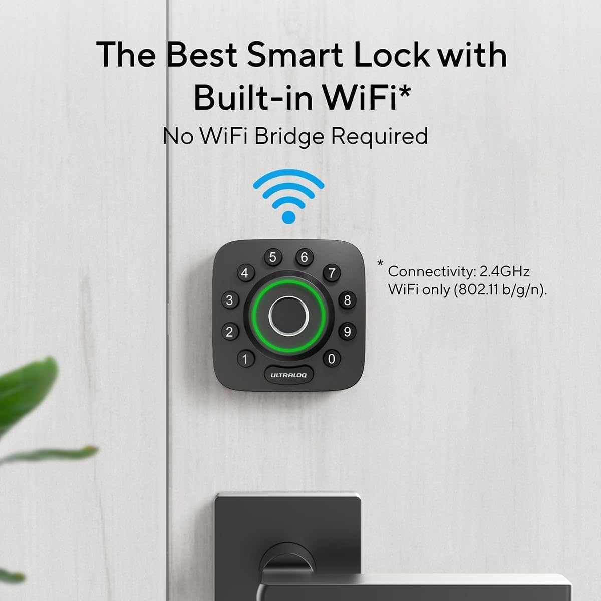 ULTRALOQ U-Bolt Pro WiFi Smart Lock with Built-in WiFi,8-in-1 Keyless Entry Door Lock with Door Sensor,Fingerprint Deadbolt,WiFi Door Lock,App Remote Control,Door Status Alert,Voice Control with Alexa