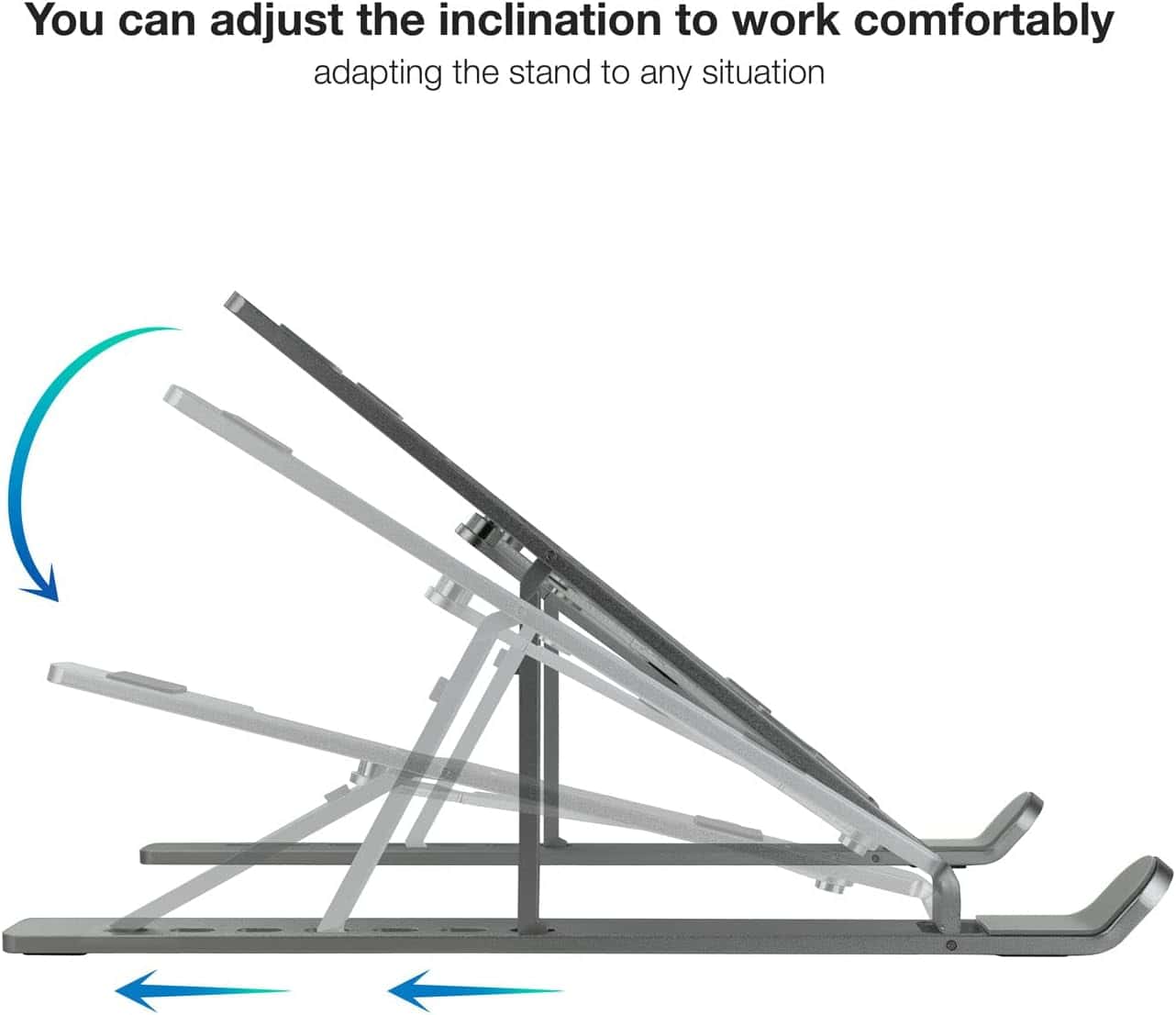 TooQ TQLRS0033-AL-G Stand for Laptops, Tablets, Mobile Phones and Books - Grey
