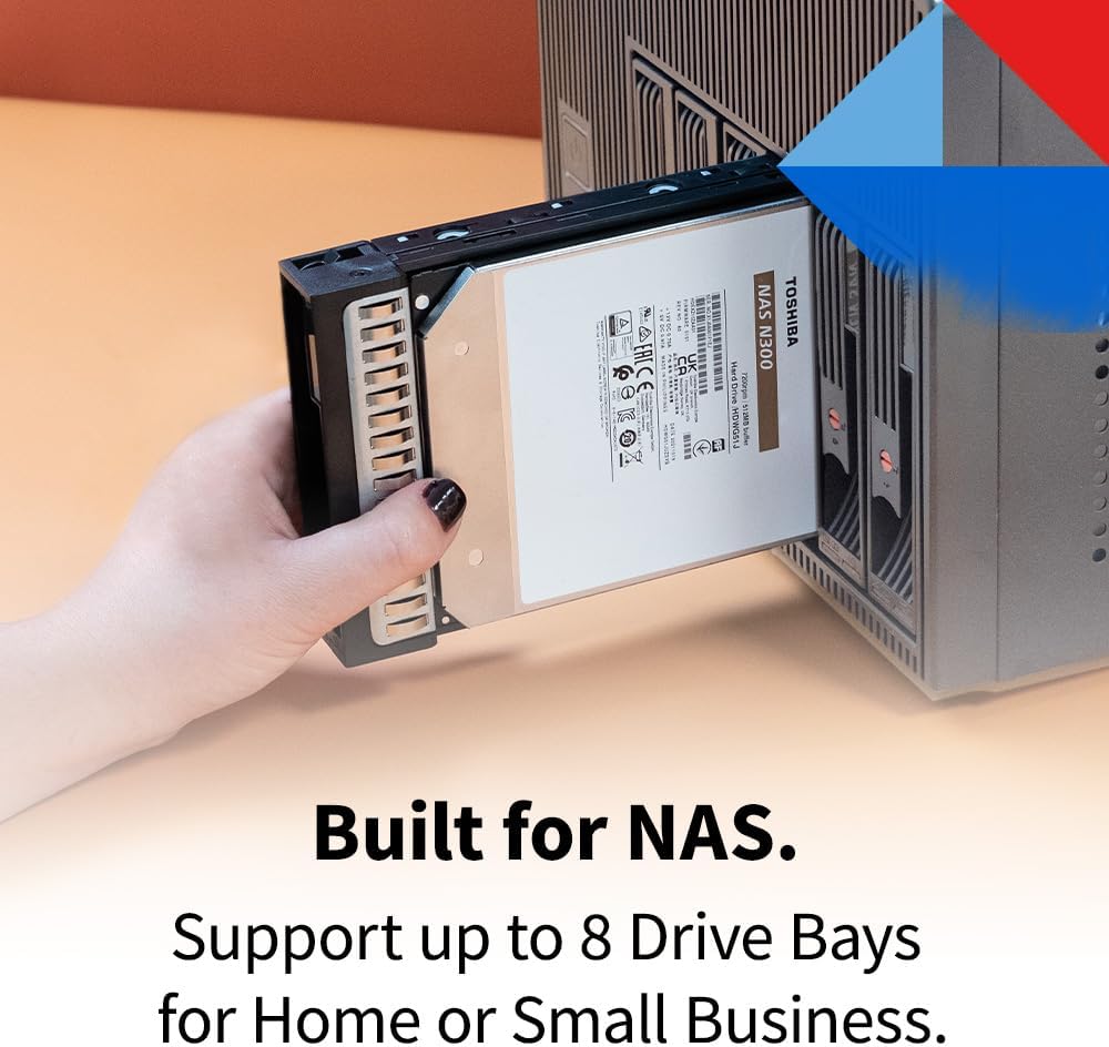 Toshiba N300 4TB NAS 3.5-Inch Internal Hard Drive – CMR SATA 6Gb/s, 7200 RPM, 512MB Cache (HDWG740XZSTC)