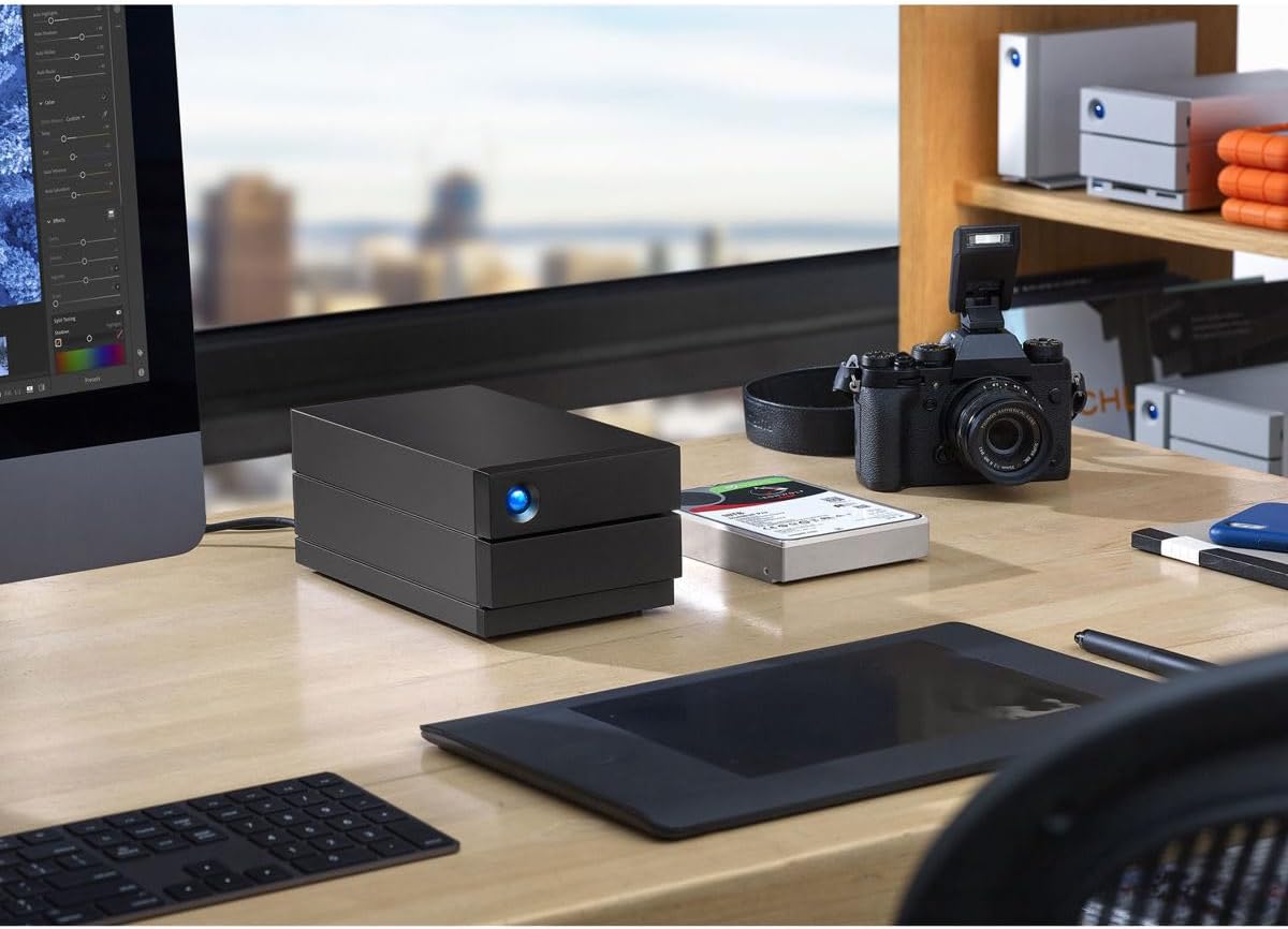 LaCie 2big RAID USB-C External Hard Drive Desktop, 40TB, Black