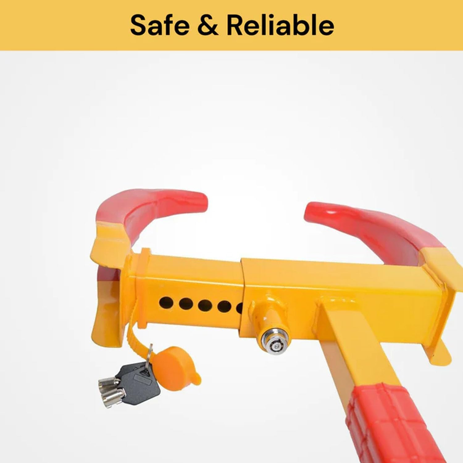 EZONEDEAL Wheel Lock, Heavy Duty Trailer Lock Wheel Clamp, Universal Security Tire Lock, Adjustable Anti-Theft Car Lock for Trailers SUV Boats ATVs Motorcycles Golf Car