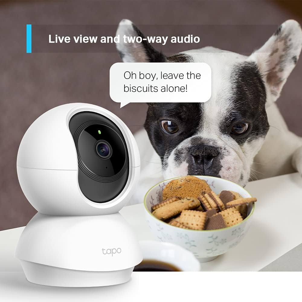 TP-Link Tapo Pan/Tilt AI Smart Home Security Wi-Fi Camera, Baby Monitor, 2K 3MP, Motion & Person Detection, Notification, Night Vision, SD Card Slot, Voice Control, No Hub Required (Tapo C210)
