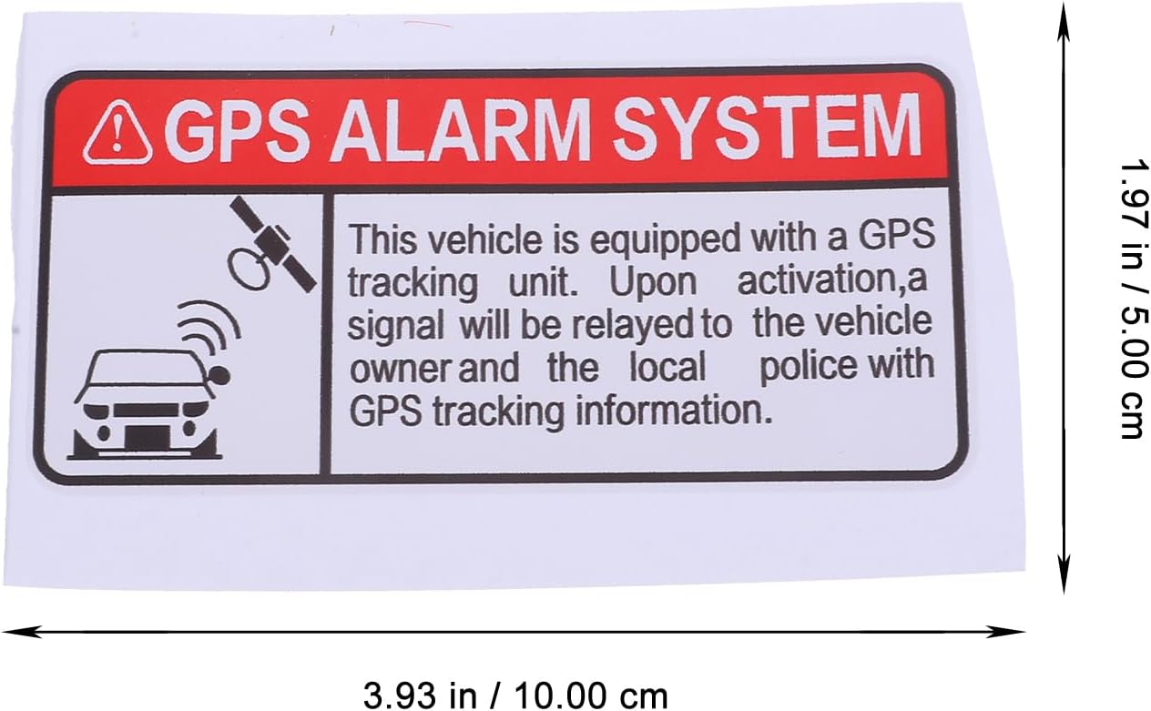 iplusmile 10pcs Tracking Sticker Anti-Theft Car Vehicle Warning Sign, Self Adhesive Car Alarm Security Caution Decal Sticker for Cars, Motorcycle, Scooter, Bike Vehicle Security Sign