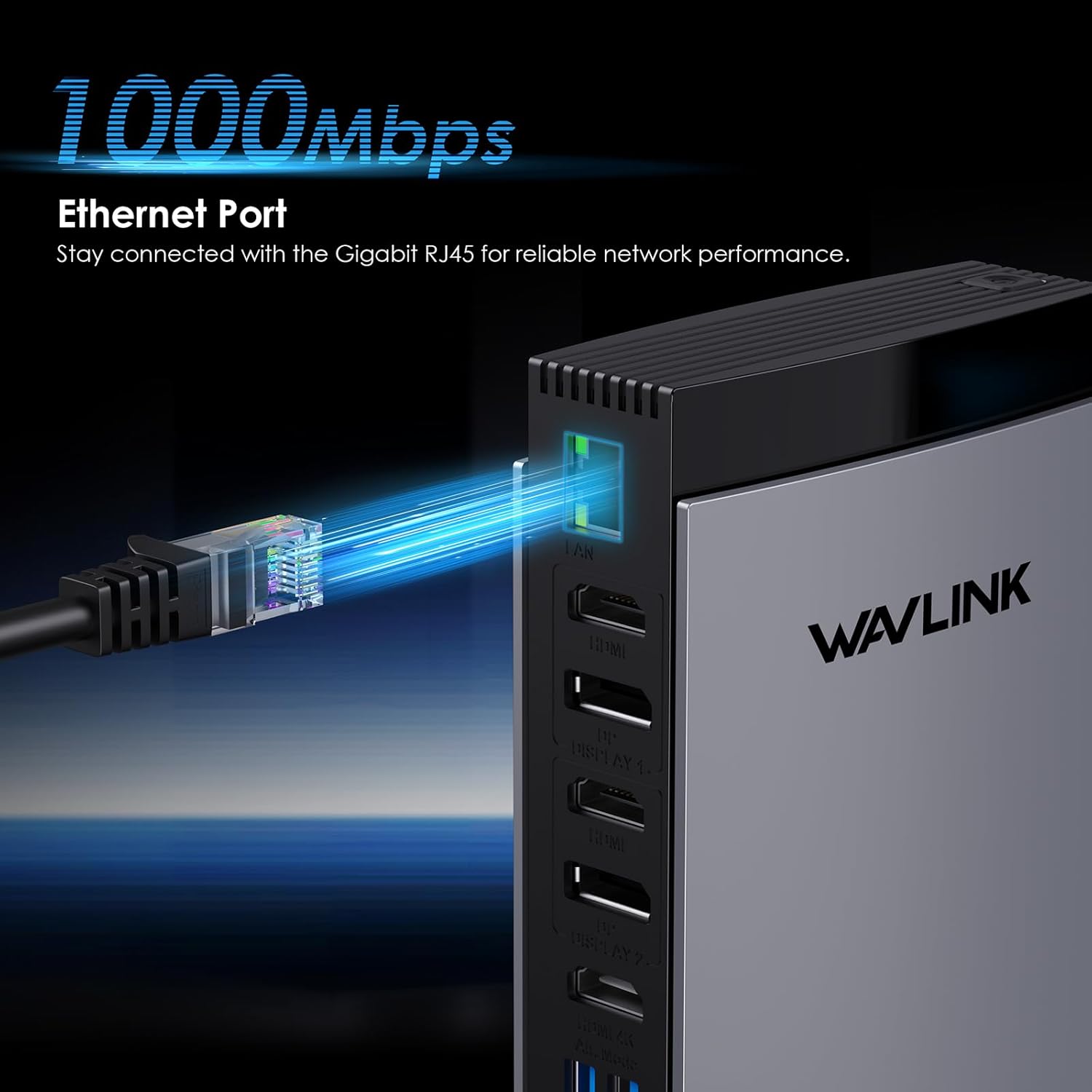 WAVLINK USB-C DisplayLink Docking Station with Triple 4K@60Hz HDMI