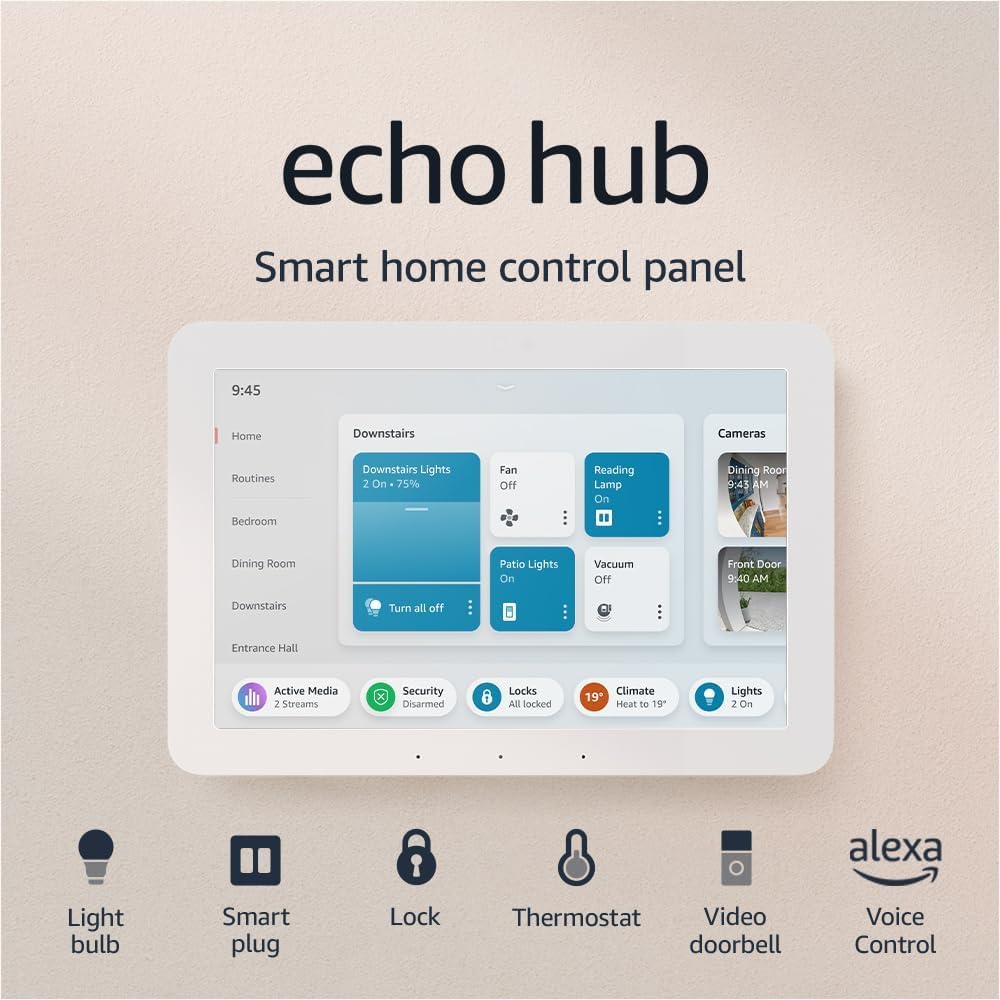 HOME SECURITY BUNDLE | including Echo Hub, 8” smart home control panel with Alexa + Blink Outdoor, Wire-free smart security camera