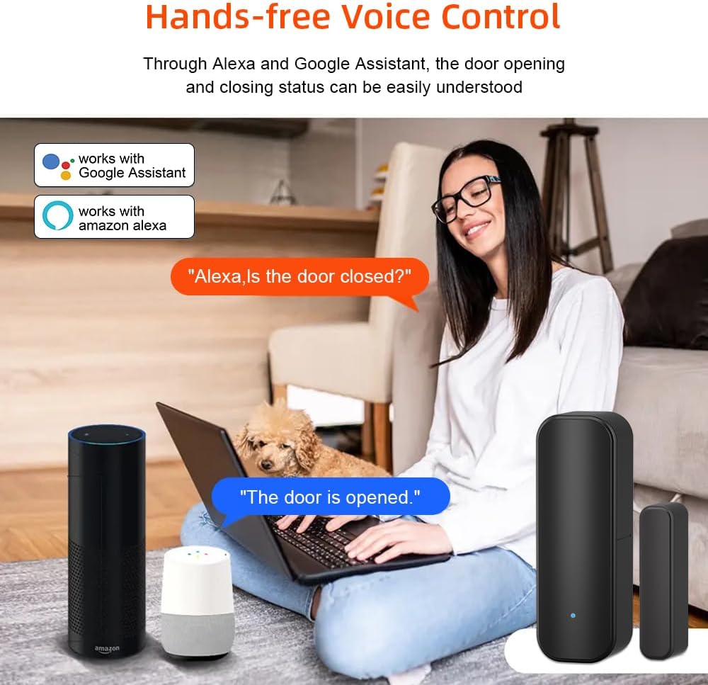 UanTii Tuya Smart Door/Window Open/Close Detector WiFi Door Contact Smart Home Security System Works with Smart Life App Woks with Alexa Works with Google Home