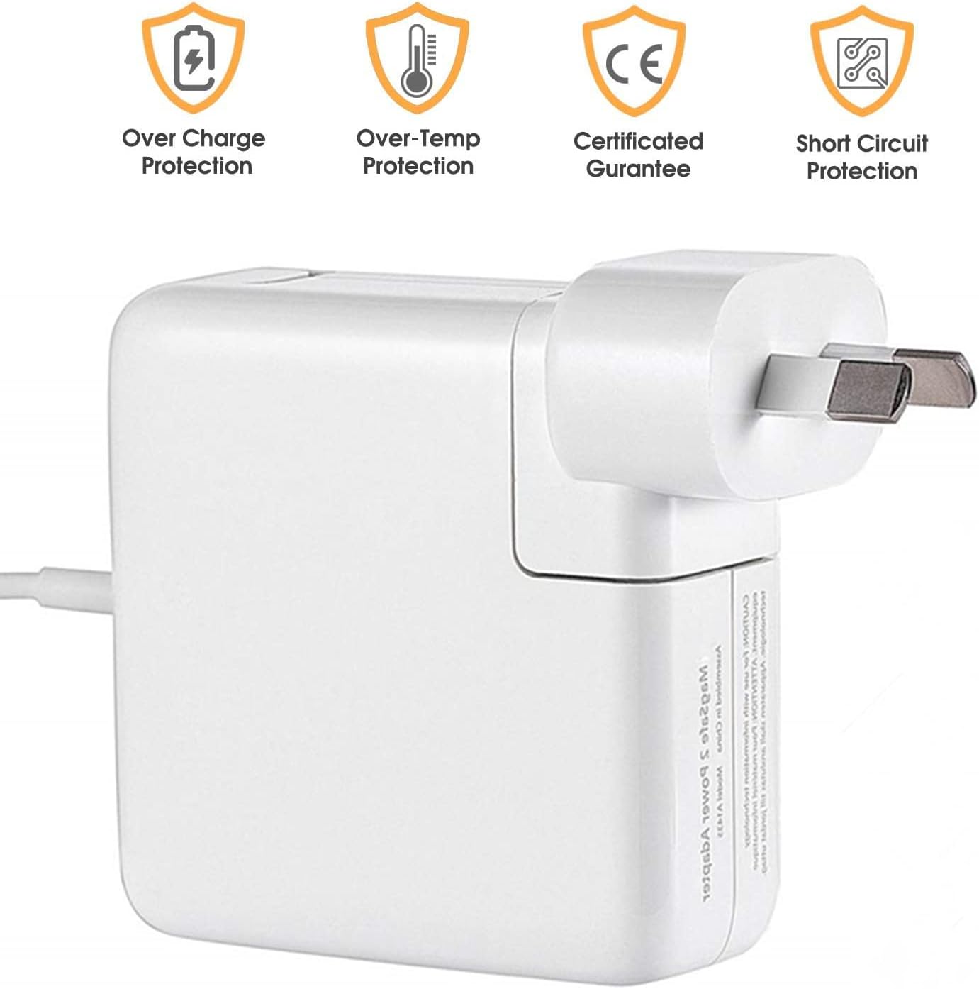 AORSI Compatible with Mac Book Air Charger,45W T-Tip Power Adapter Mag Safe 2 Connector