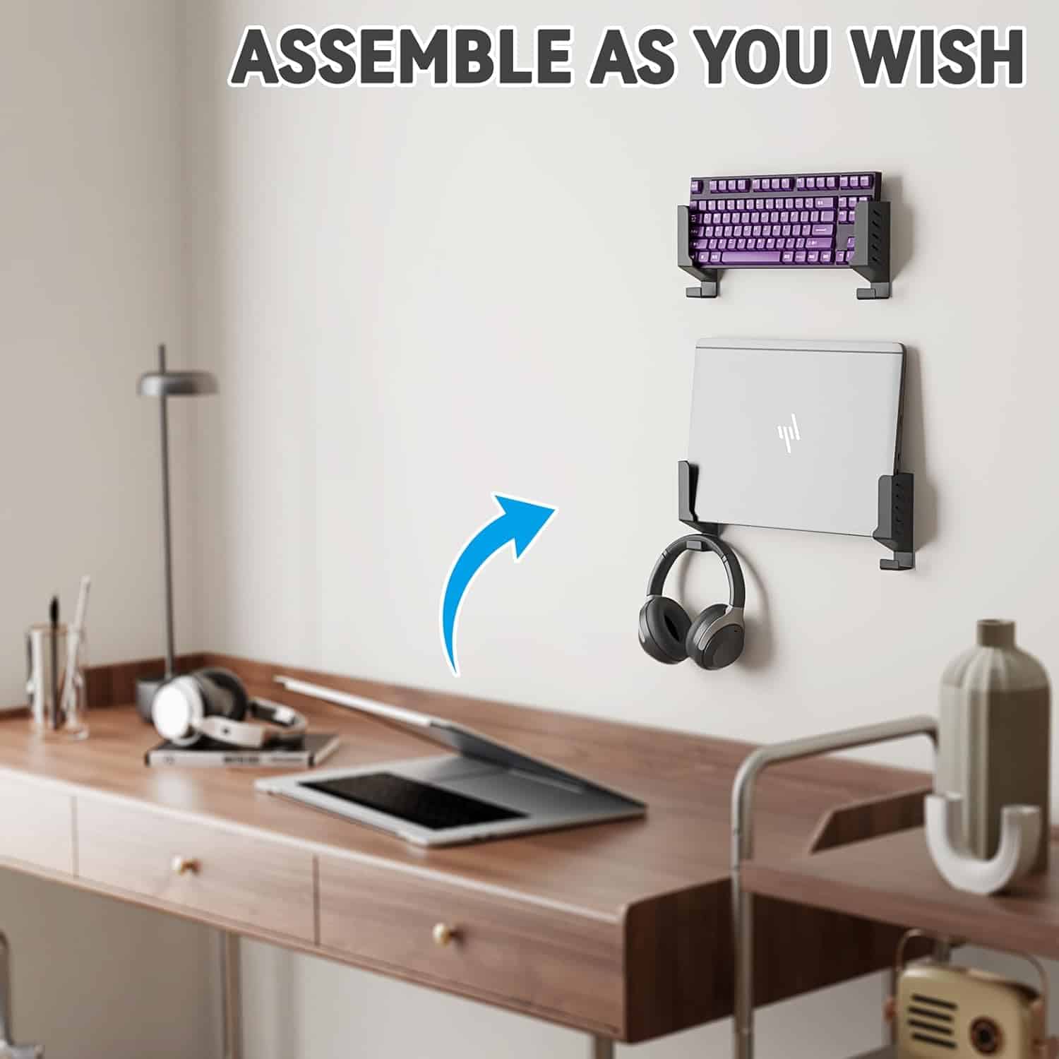 sciuU Universal Wall Mount for Laptops/Routers/TV Boxes/Network Switches/Modems - Wall Shelf for Device Thickness < 4 cm