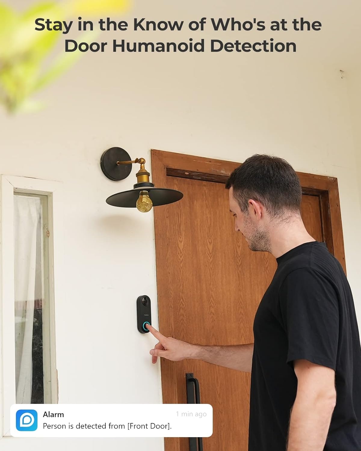 REOLINK Video Doorbell Camera with Chime, Wired PoE IP Security Cam Outdoor, 5MP 180° Diagonal, Two-Way Talk, Humanoid Detection, Plug & Play, Secured Local Storage, No Monthly Fee, DoorbellPoE