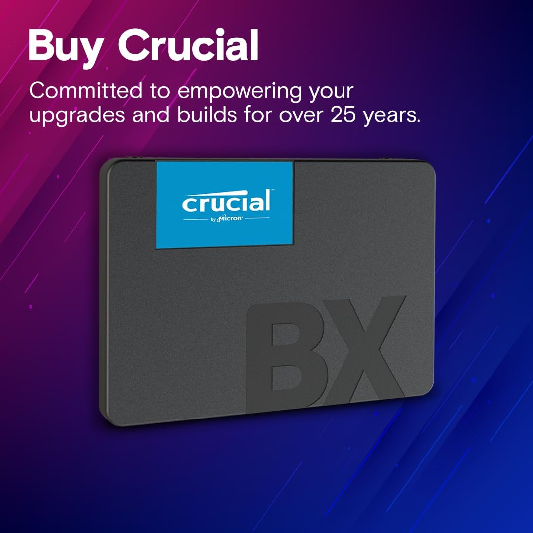 Crucial BX500 1TB 2.5 inch SSD, CT1000BX500SSD1, Black