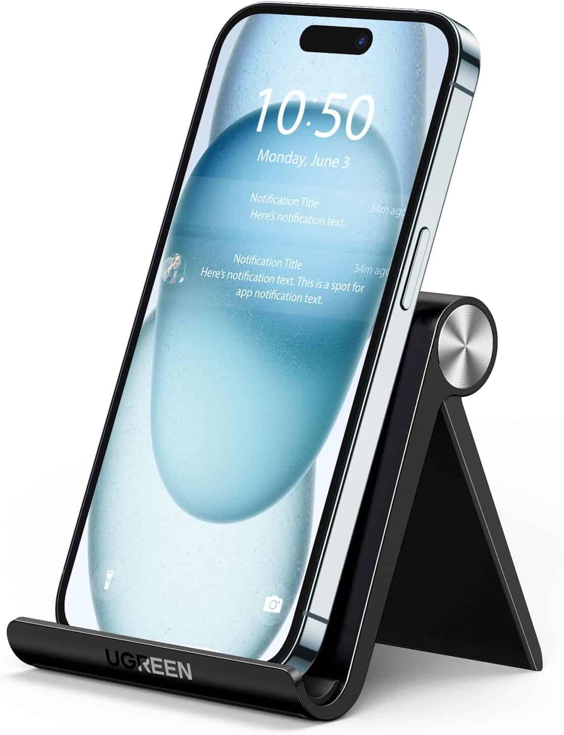 UGREEN Cell Phone Stand, Smartphone Holder for Desk, Adjustable and Foldable-8