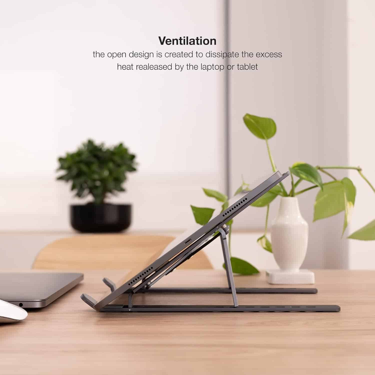 TooQ TQLRS0033-AL-G Stand for Laptops, Tablets, Mobile Phones and Books - Grey