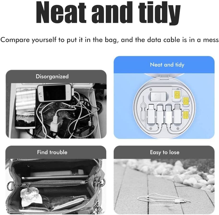 Dougrtha Multifunctional Data Cable Conversion Head — Portable Storage Box (White)